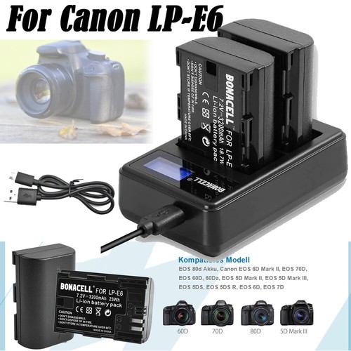 Batteria e6 per - 2x, lp-e6